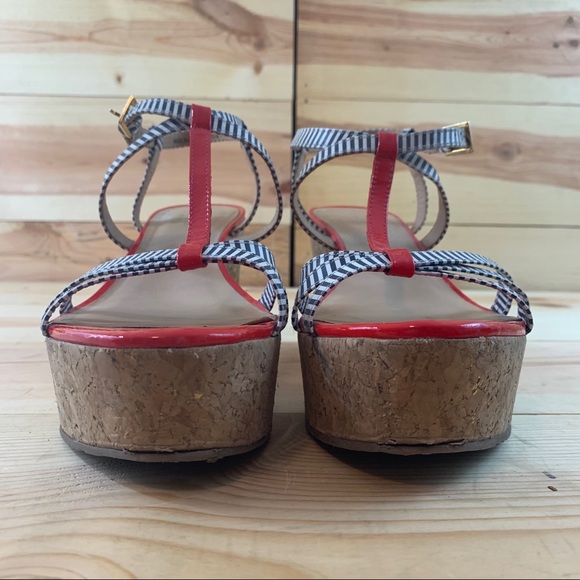 Kate spade stripped cork platform sandals 10.5 - Picture 3 of 16